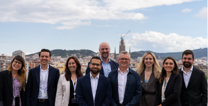 Auditores CIOB con equipo ZIGURAT en terrado de Barcelona