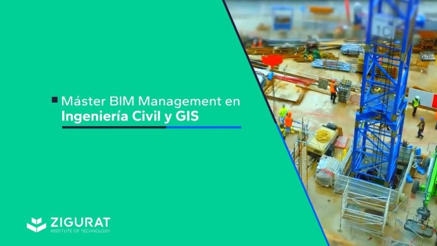Obra de construcción con grúa en el Máster BIM Management en Ingeniería Civil y GIS