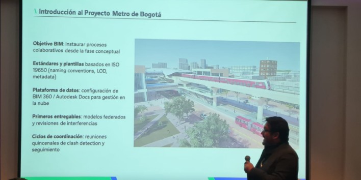 Presentación hablando de las obras del metro de Bogotá