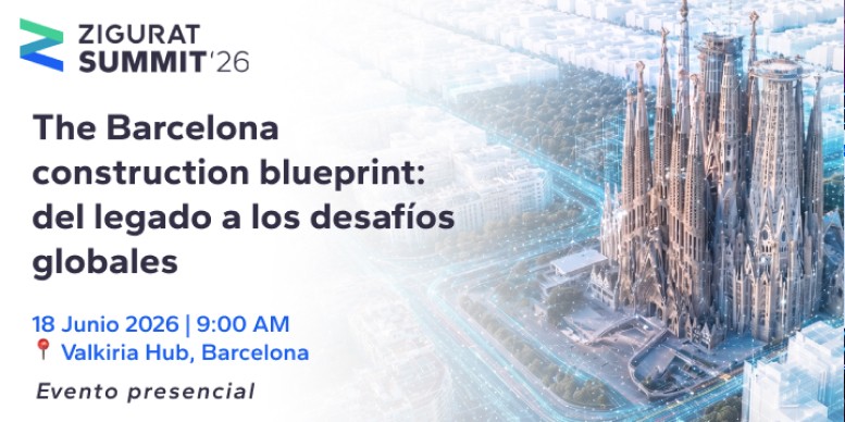Portada del ZIGURAT Summit 2026, con imagen de la Sagrada Familia, el título y datos del evento, lugar fecha y hora.