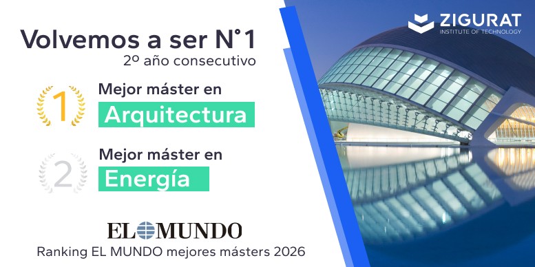 Imagen con el ranking, un edificio futurista y la frase "Volvemos a ser Nº1"