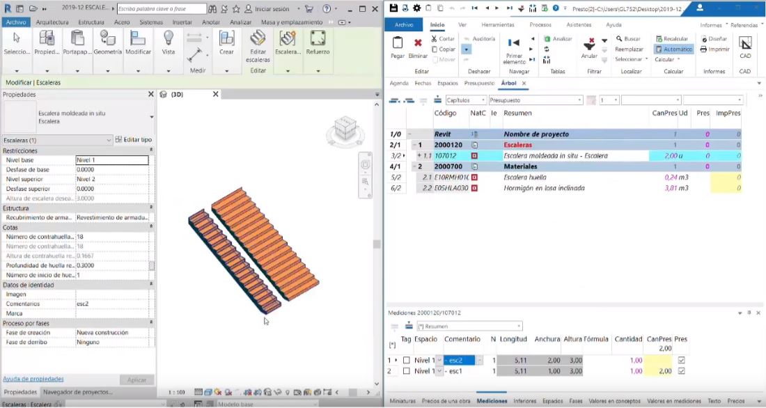 escalera revit