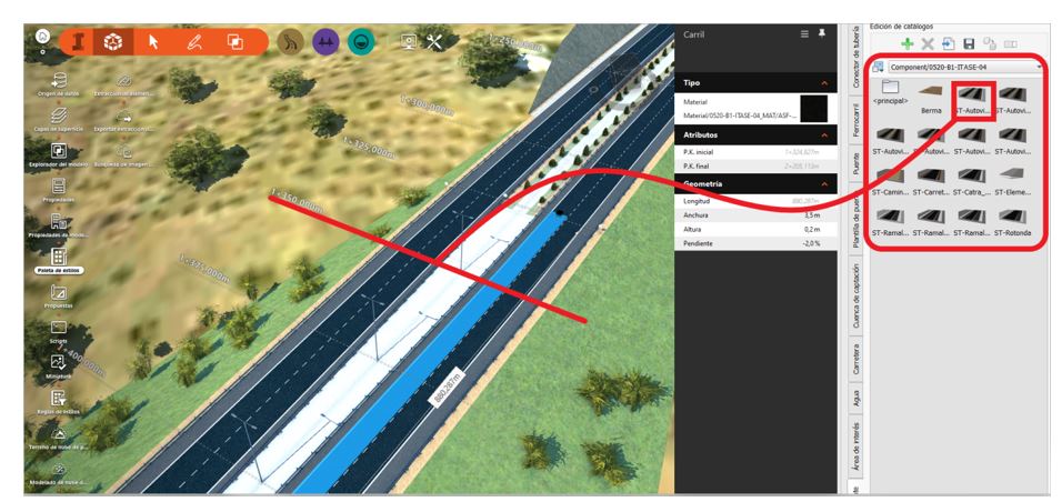 Catálogo de secciones compuestas aplicadas en el modelo - Planificación BIM GIS