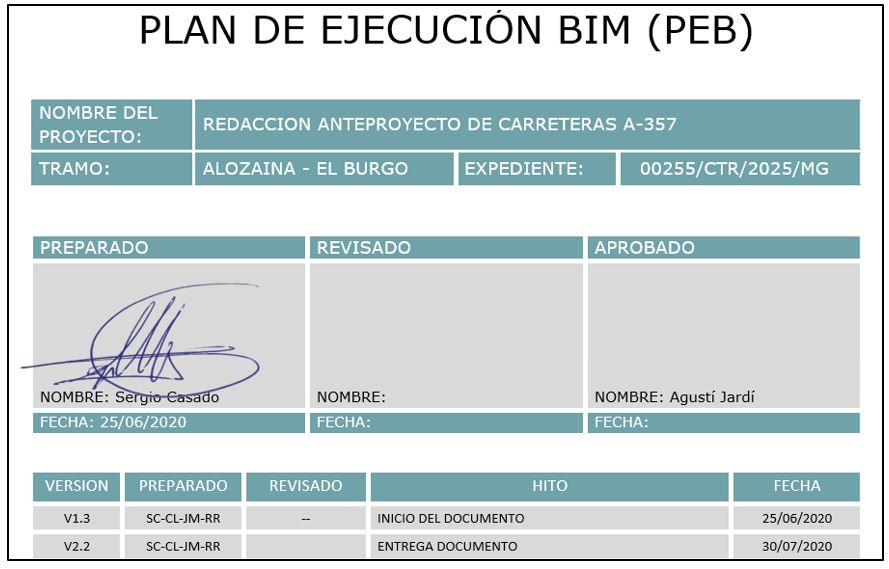 Portada del Plan de Ejecución BIM