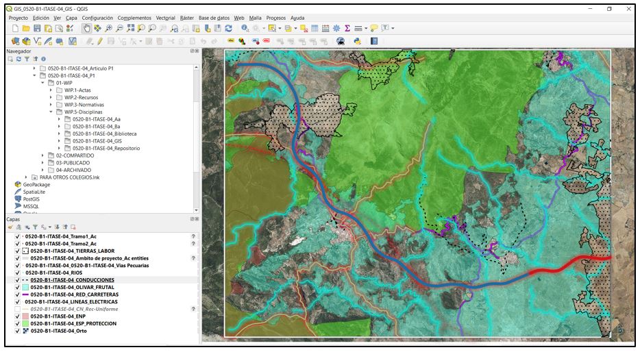 Composición de la información en la herramienta QGIS