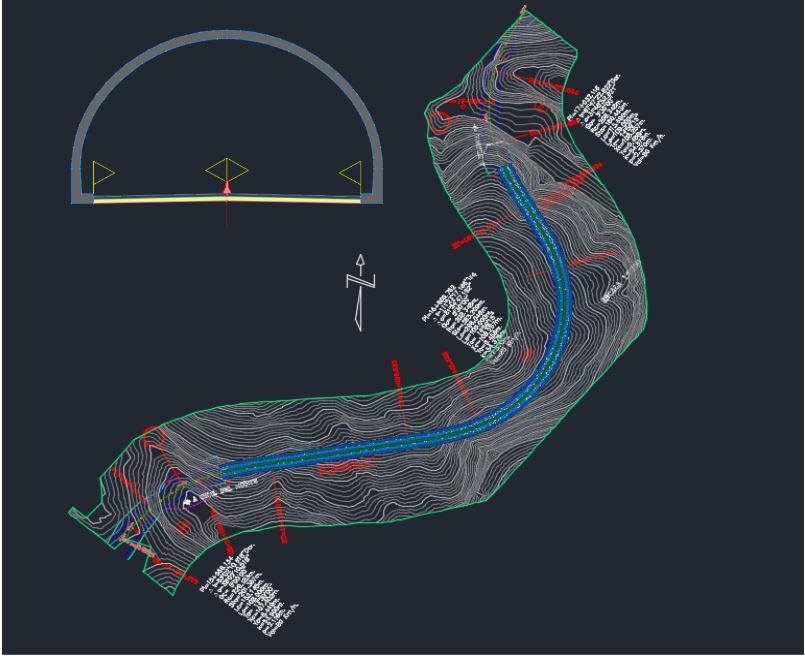 Modelado del túnel en Civil 3d.